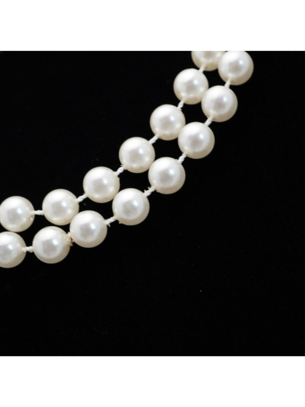 Vintage Faux Pearl Endless Necklace Lot of 2 White Beaded Strands 46 Inch - Picture 2 of 4